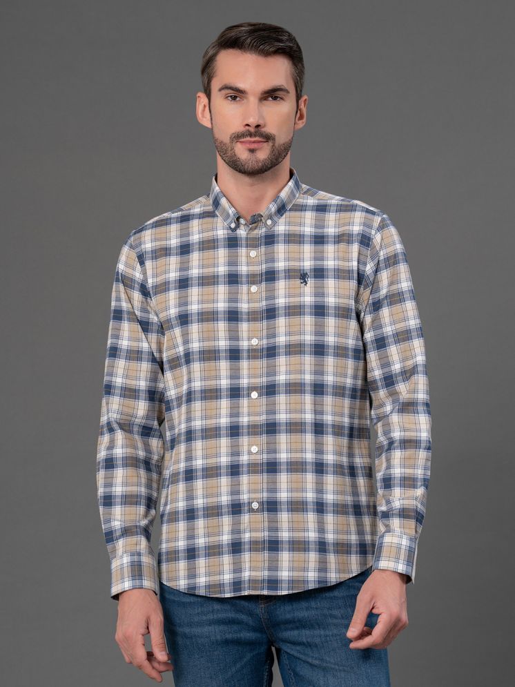     			Red Tape Cotton Blend Regular Fit Checks Full Sleeves Men's Casual Shirt - Navy ( Pack of 1 )