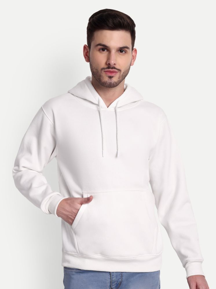     			Zeffit Fleece Hooded Men's Sweatshirt - White ( Pack of 1 )