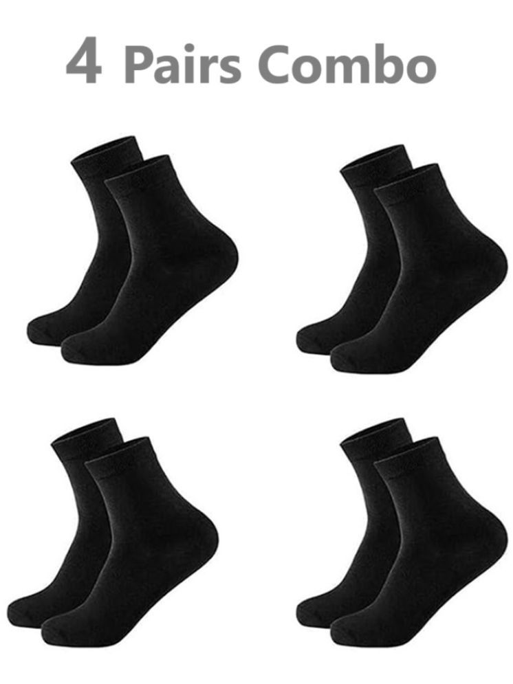     			Aiden's Collection Cotton Men's Solid Black Ankle Length Socks ( Pack of 4 )