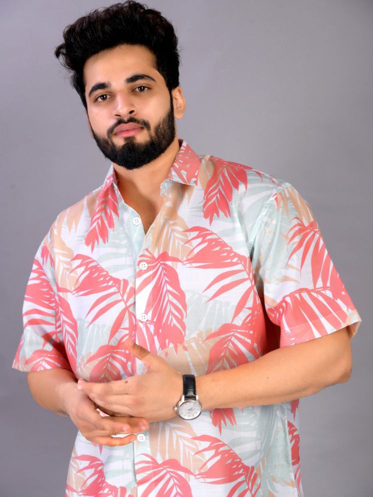     			BOWLIFESTYLE Polyester Regular Fit Printed Half Sleeves Men's Casual Shirt - Pink ( Pack of 1 )