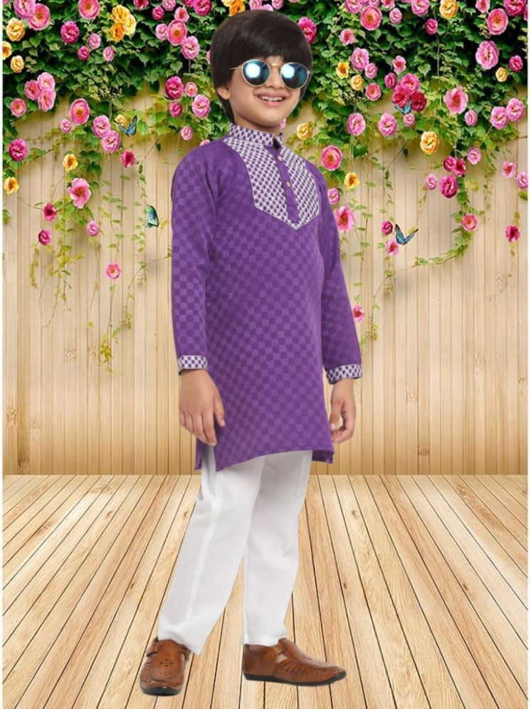     			CENSAL Purple Cotton Boys Kurta Sets ( Pack of 1 )