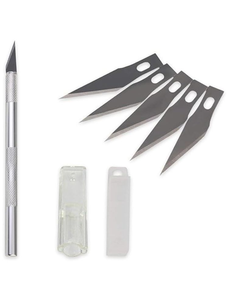     			FREEDY Detail Pen Knife with 5 Interchangeable Sharp Blades for Carving/Mat Cutting &Paper Cutting