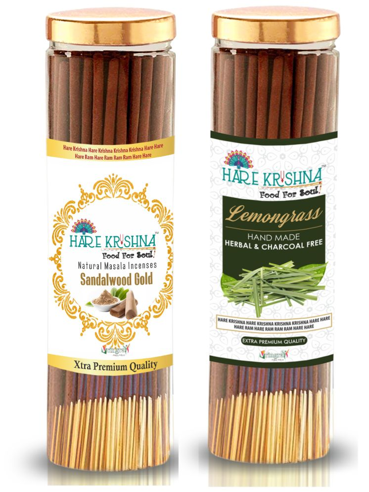     			Hare Krishna Food For Soul Incense Stick Pure Sandal,Lemongrass 200 gm ( Pack of 1 )