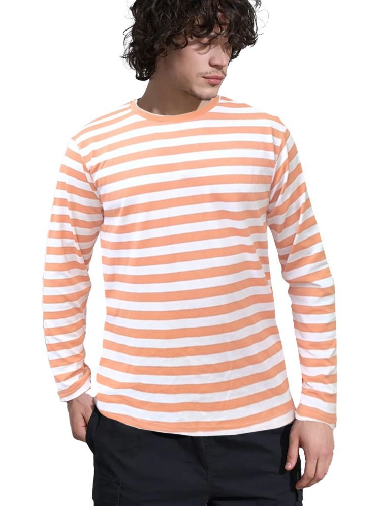     			Leotude Cotton Blend Regular Fit Striped Full Sleeves Men's Round T-Shirt - Multicolor ( Pack of 1 )