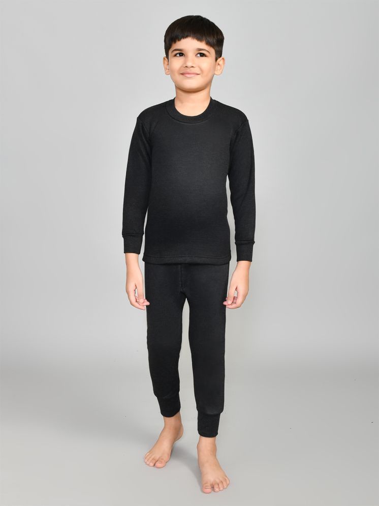     			Lux Cottswool Cotton Blend Thermal Top & bottom Set ( Black )