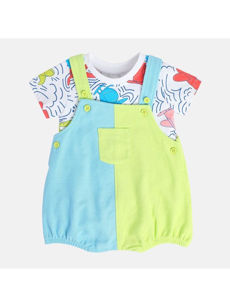     			MINI KLUB Pack of 2 Baby Boys Cotton Dungaree Sets ( Multi )