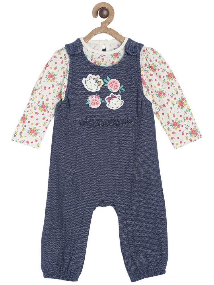     			MINI KLUB Navy Cotton Baby Girl Dungaree Sets ( Pack of 2 )