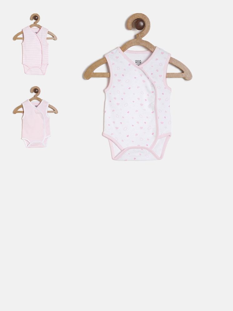     			MINI KLUB Pack of 3 Baby Girls Cotton Bodysuit ( Pink )