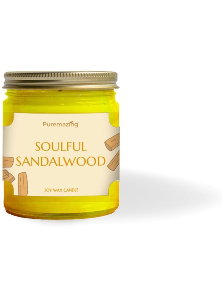     			Puremazing Yellow Sandalwood Jar Candle 7 cm ( Pack of 1 )