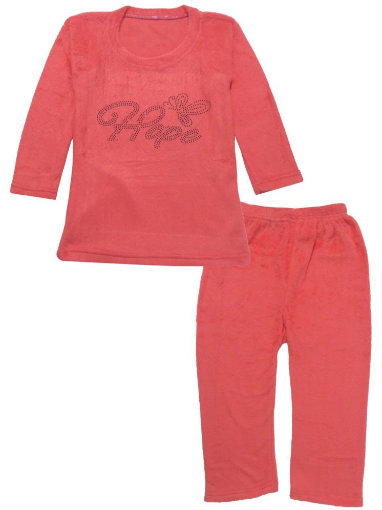     			RBF84 Carrot Orange Faux Fur Girls Top With Pajama ( Pack of 1 )