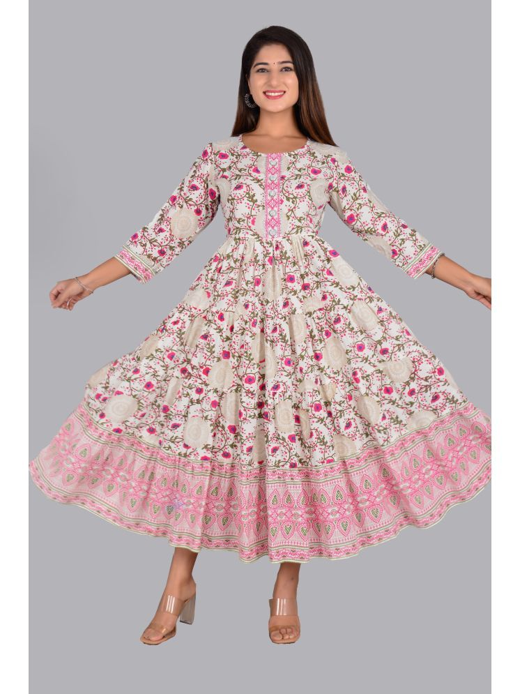     			SIPET Rayon Printed Anarkali Women's Kurti - Pink ( Pack of 1 )