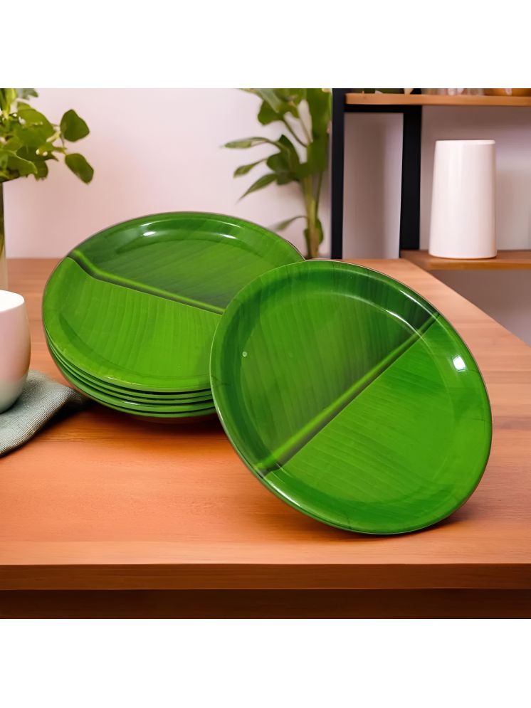     			kitchrox 6 Pcs Melamine Dark Green Half Plate