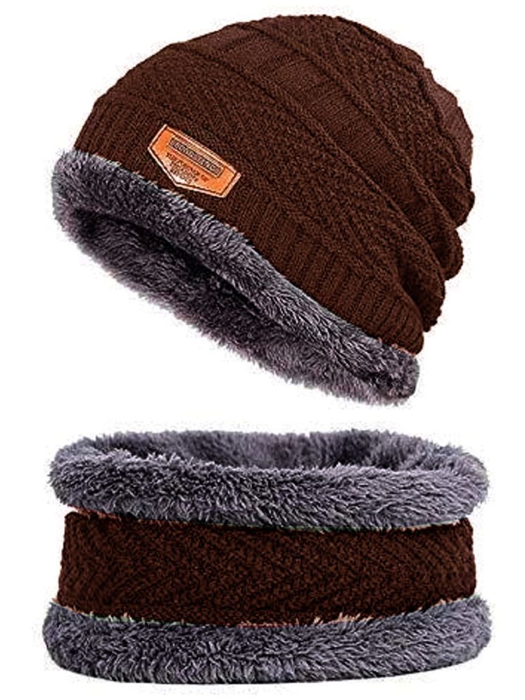     			Infispace Brown Woollen Men's Cap ( Pack of 1 )