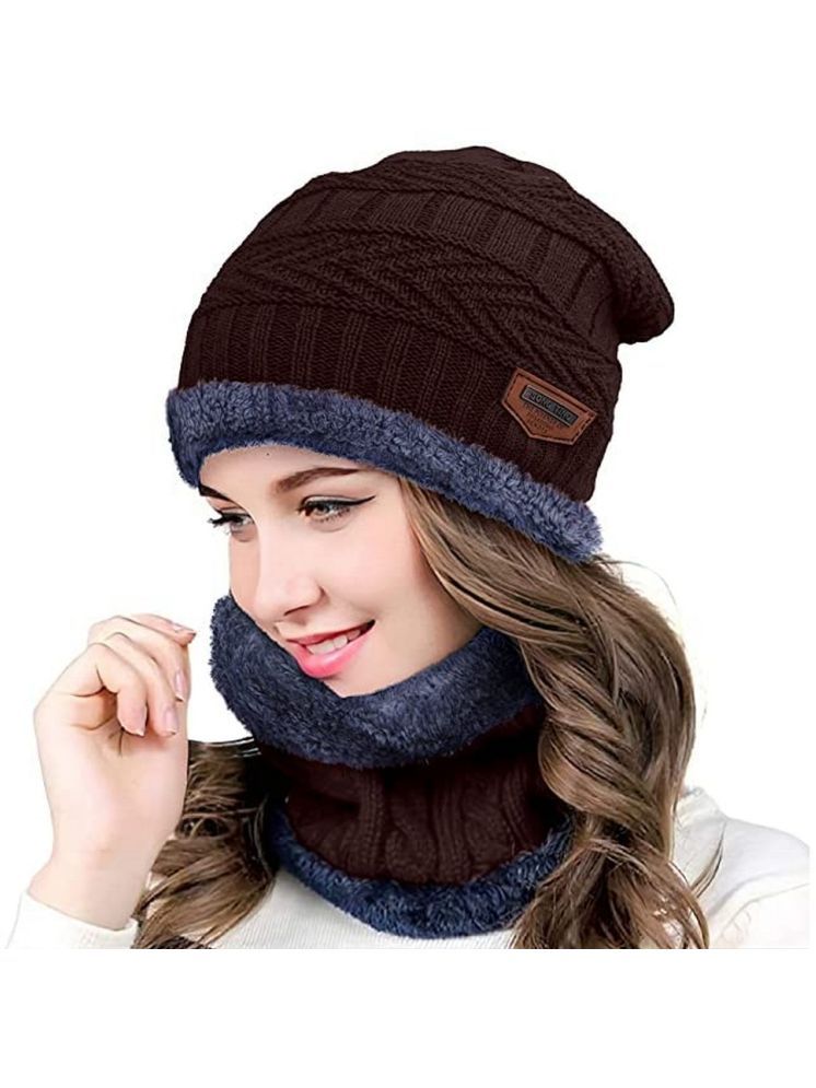     			Infispace Brown Woollen Women's Cap ( Pack of 1 )