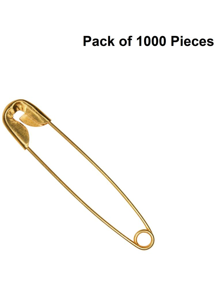     			Jyoti 33204 Safety Pins - Prime, Strong Nickel Plated Steel, Rust Resistant, Heavy Duty Variety Pack, Perfect for Clothes, Crafts, Sewing, Pinning (1000 Pins of Size 1 / 32mm Golden Finish in a Box)