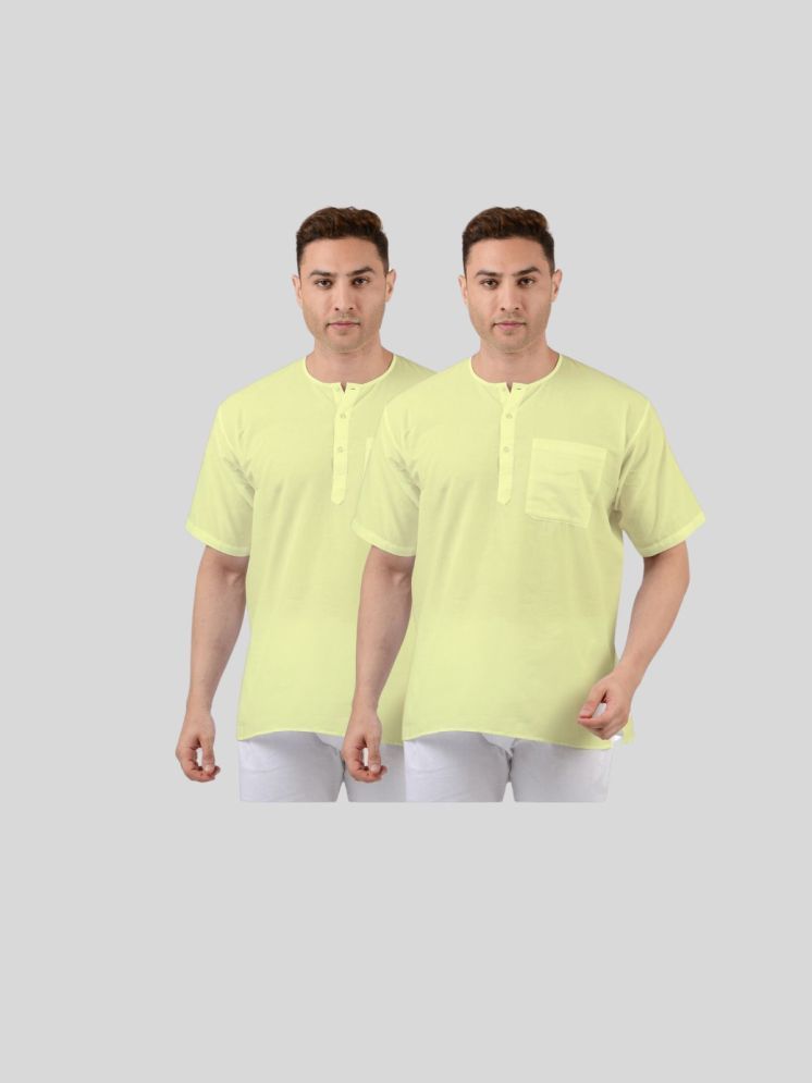     			Maharaja Yellow Cotton Men's Regular Kurta ( Pack of 2 )