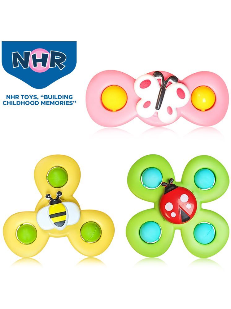     			NHR 3PCS Suction Cup Spinner Toys for 1 Year Old Boy Girl|Spinning Tops Bath Toys for Kids Ages 1-3|Sensory Toys for Baby 6 12 18 Months Boy Birthday Gift