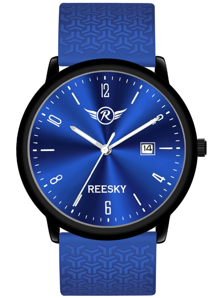     			REESKY Blue Silicon Analog Men's Watch