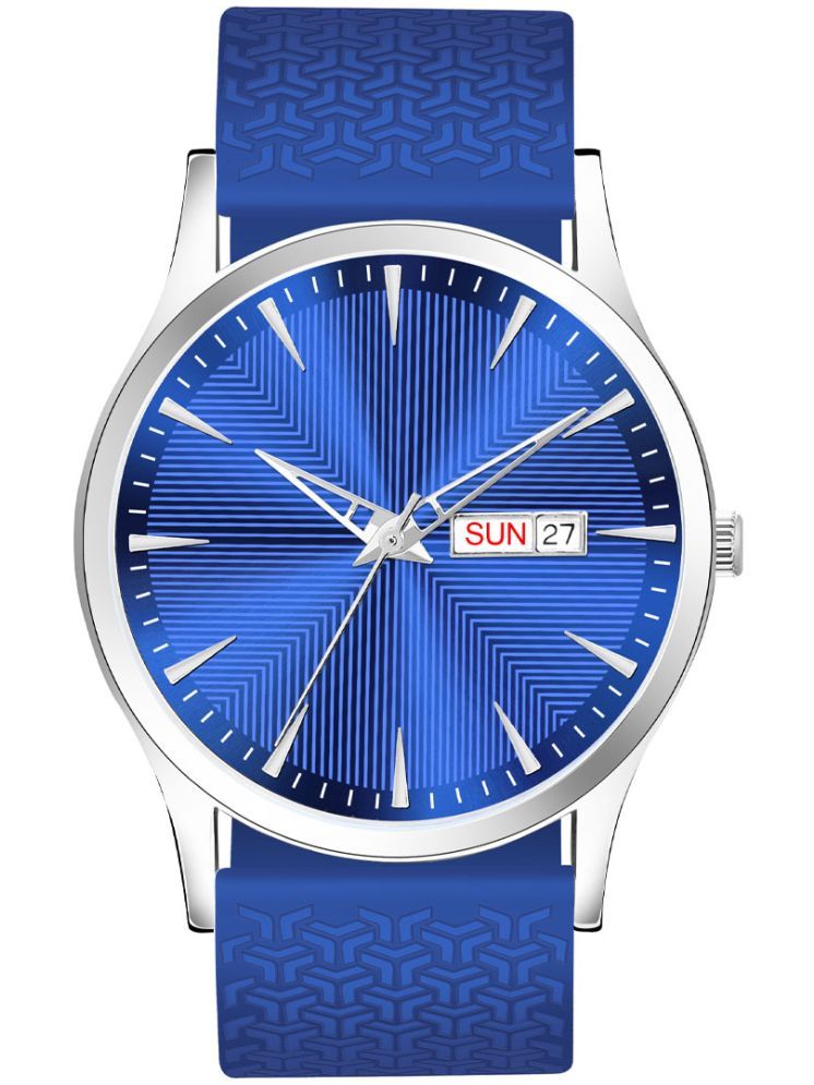     			REESKY Blue Silicon Analog Men's Watch