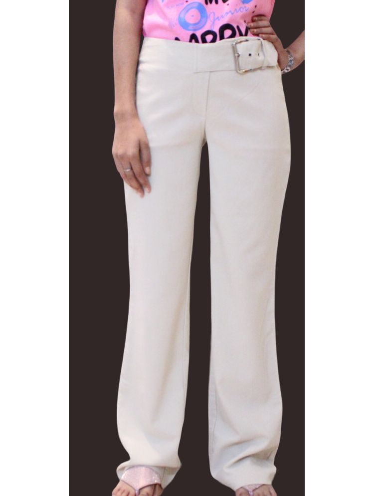     			Shubh paridhaan Off White Cotton Blend Regular Women's Formal Pants ( Pack of 1 )