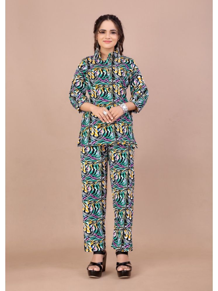     			THE PRIVATE LABLE Multi Color Printed Pant Top Set