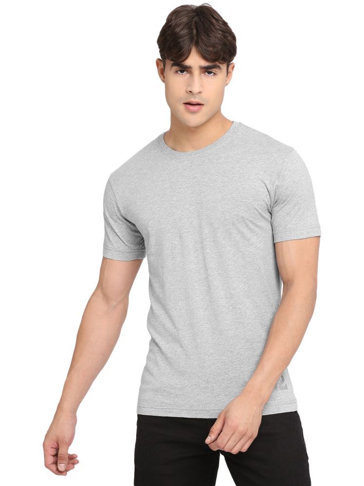     			VIP Frenchie 100% Cotton Regular Fit Solid Half Sleeves Men's Round T-Shirt - Grey ( Pack of 1 )