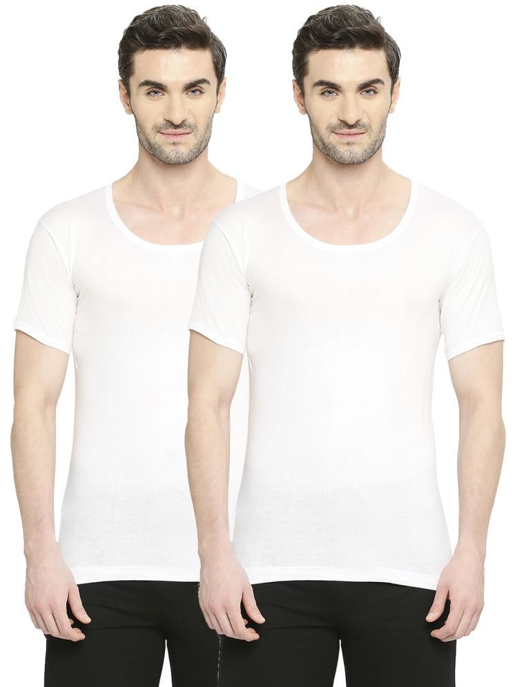     			VIP Pack of 2 Cotton Undershirt For Men ( White )