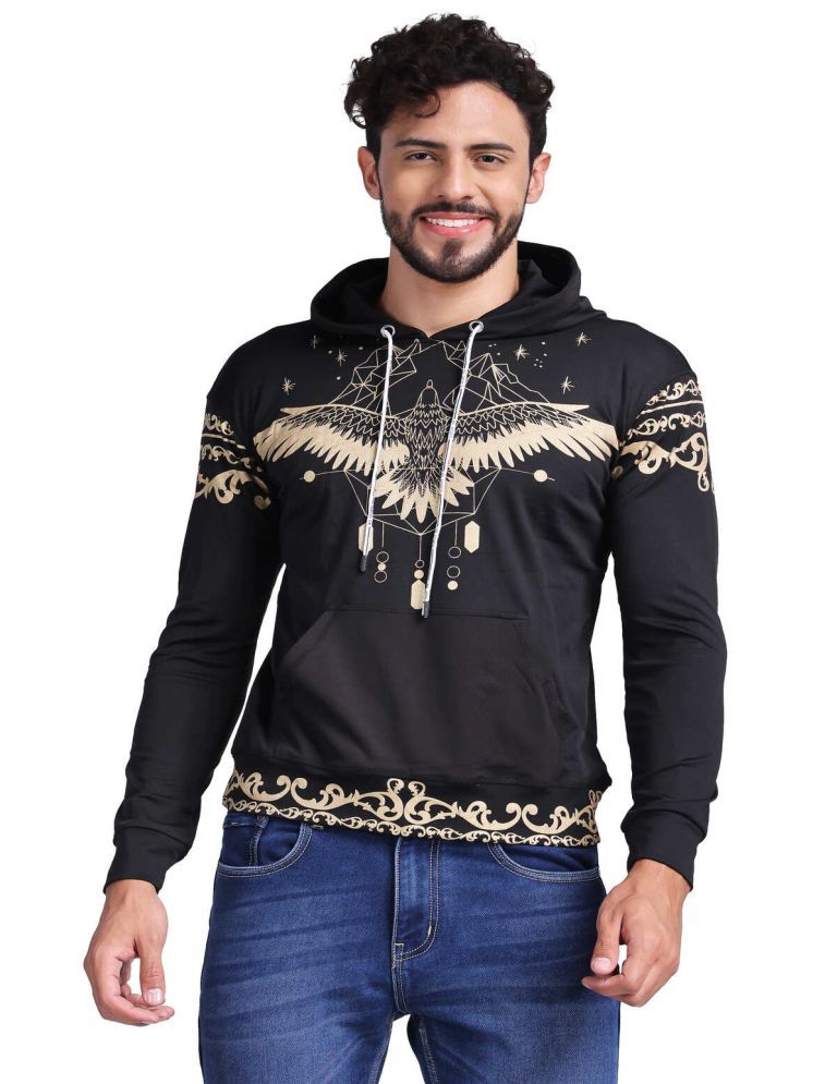     			yellow tree Polyester Hooded Men's Sweatshirt - Black ( Pack of 1 )