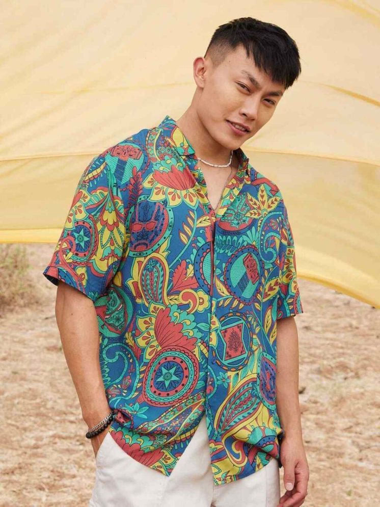     			yellow tree Polyester Regular Fit Printed Half Sleeves Men's Casual Shirt - Multicolor ( Pack of 1 )