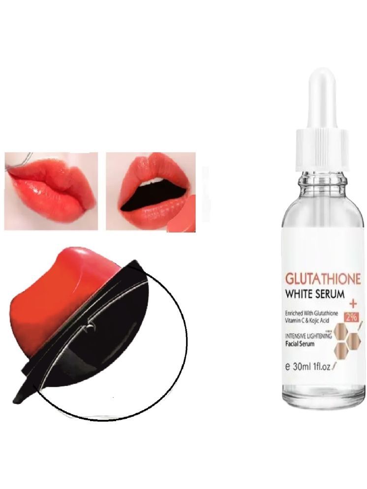     			Glotothione White Facial Serum 30ml & AppleDesign Red Lipstick Waterproof for Women & Girls Combo of 2