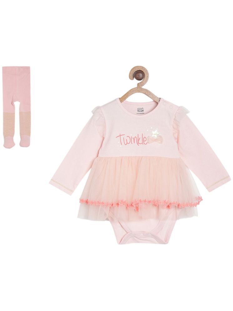     			MINI KLUB Pink Cotton Baby Girl Top & Trouser ( Pack of 1 )