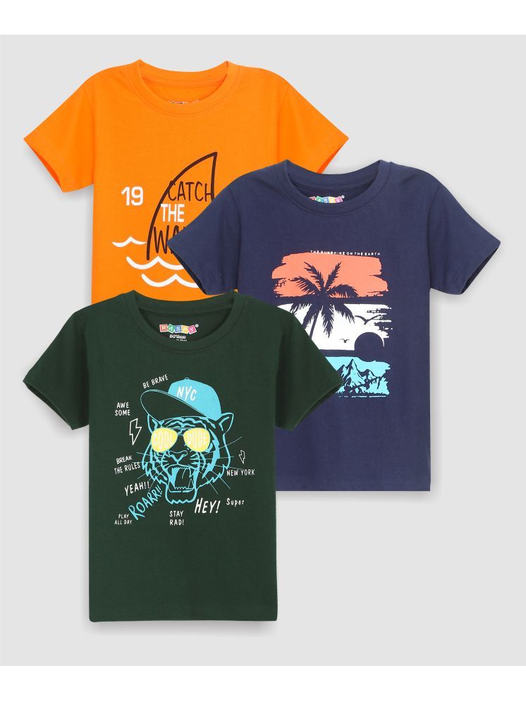     			RASPY Multicolor Cotton Round Neck Boys T-Shirt ( Pack of 3 )