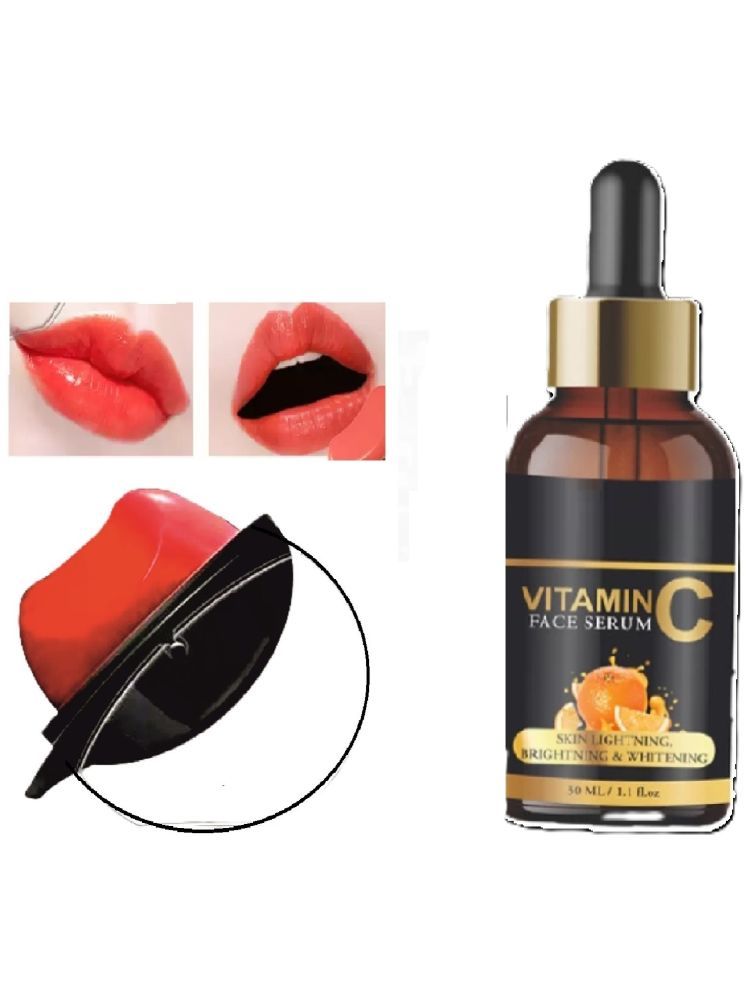     			Vitamin C Brightening Face Serum 30ml & AppleDesign Red Lipstick Waterproof for Women & Girls Combo of 2