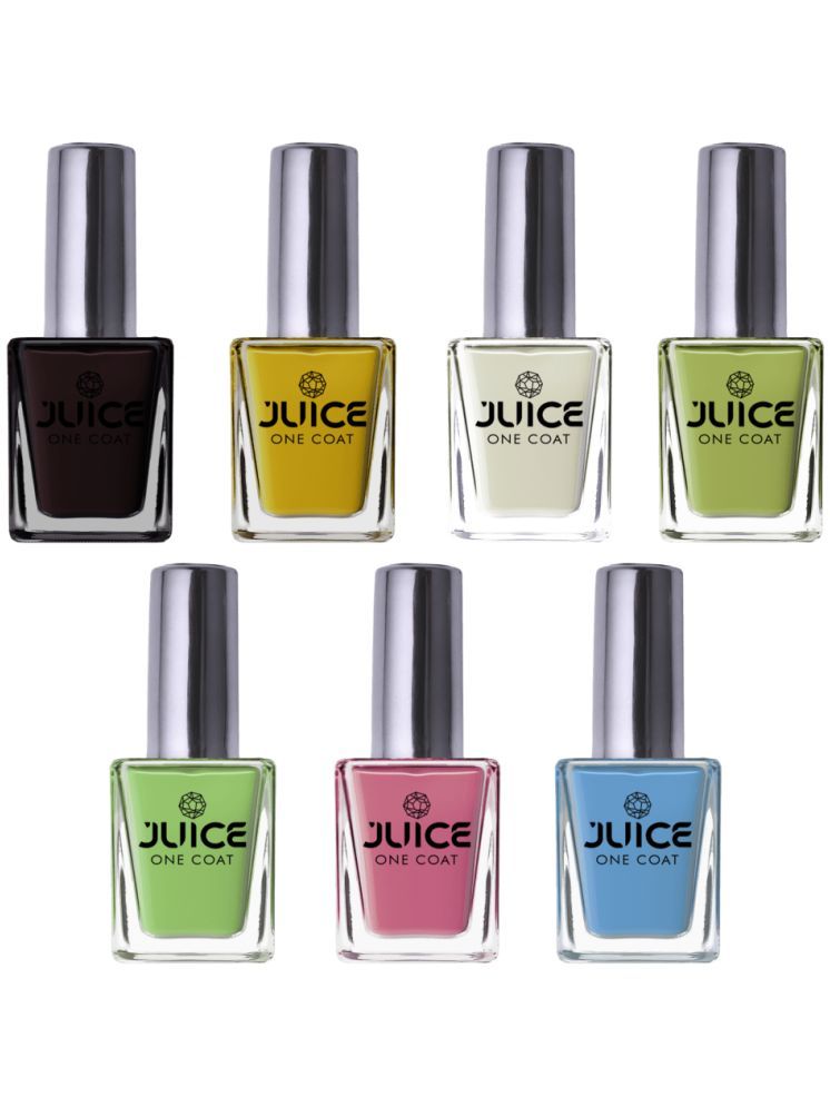     			Juice Nail Paint 11ml Each (Pack of 7) (Merlot, Yellow, Coco Brown, Ocean Blue, Pink Berry, Green, Bright Green)