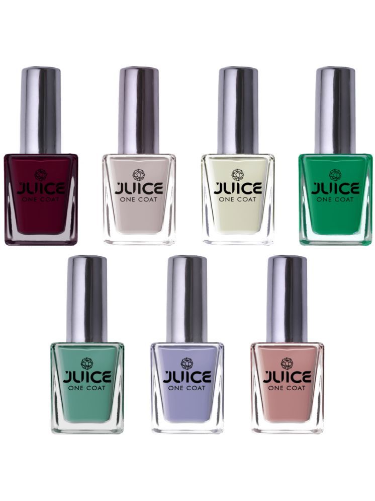     			Juice Nail Paint 11ml Each (Pack of 7) (Merlot, Grey, Magenta, Dusky Rose, Lavender, Sea Green, Lawn Green)