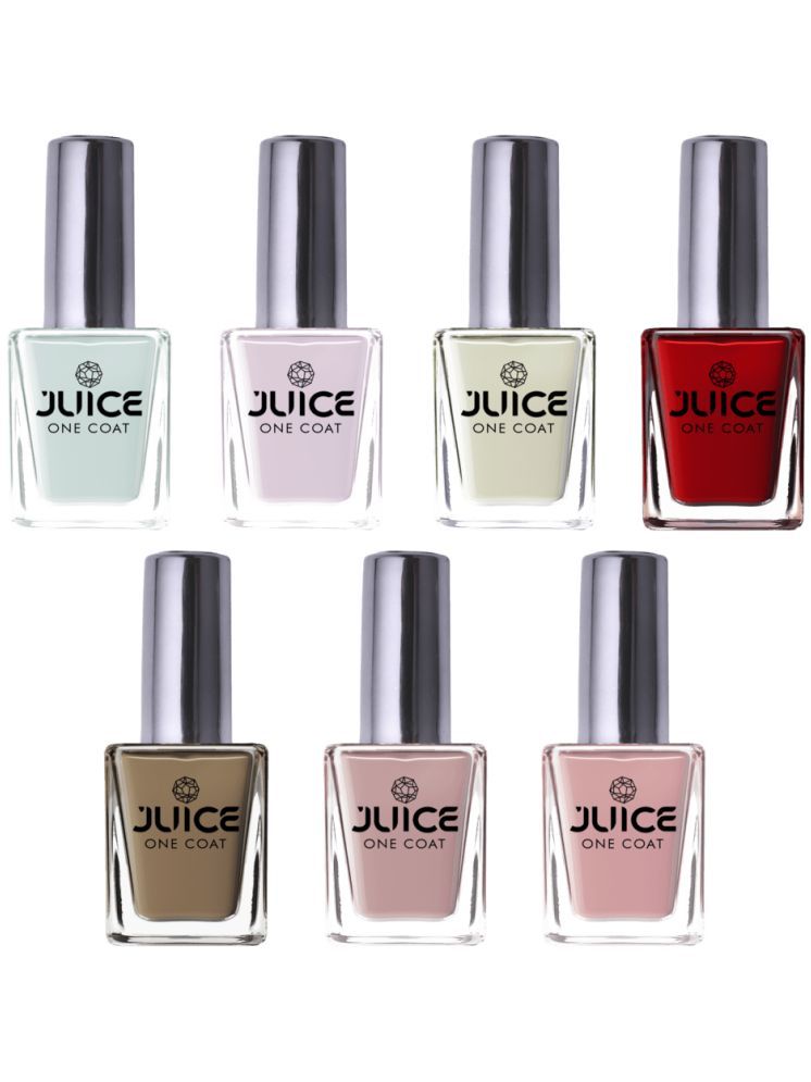     			Juice Nail Paint 11ml Each (Pack of 7) (Merlot, Pink Blush, Dusk-hue, Brown Beige, Crimsom Red, Cloud Grey, Pink Rose)