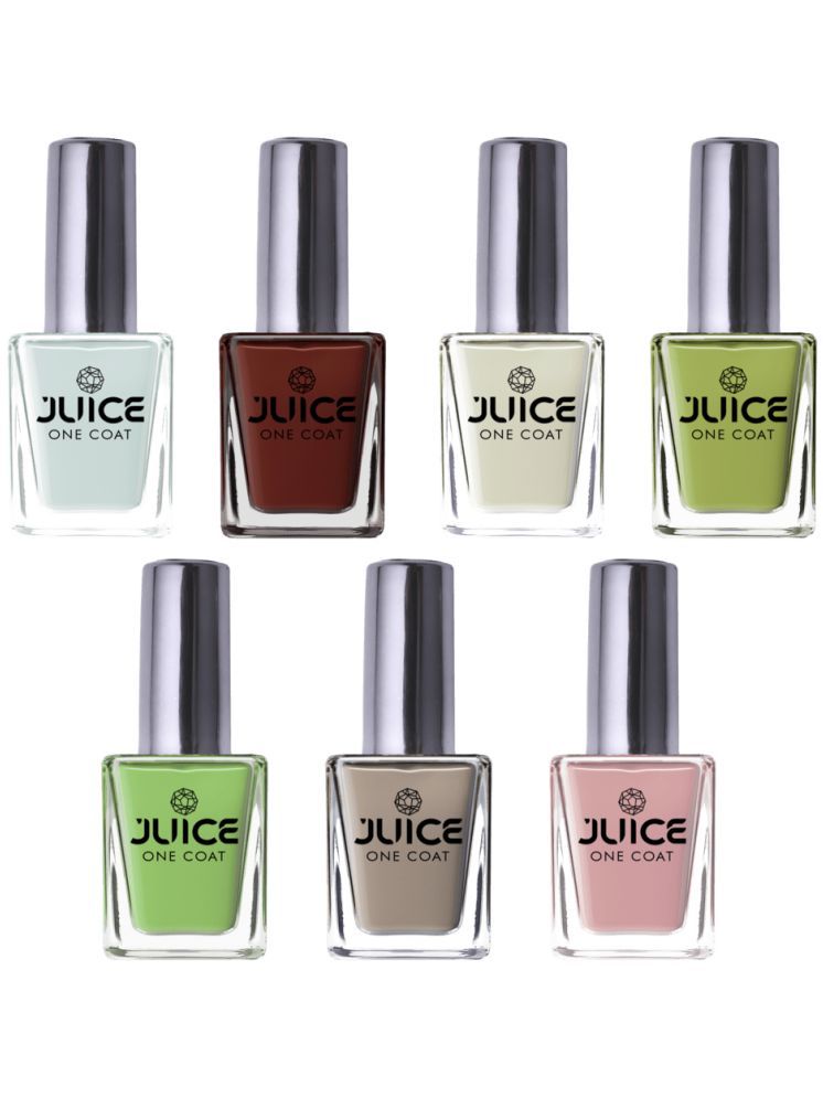     			Juice Nail Paint 11ml Each (Pack of 7) (Merlot, Green, Bright Green, Brown, Pastel Green, Pink Blush, Dusk-hue)