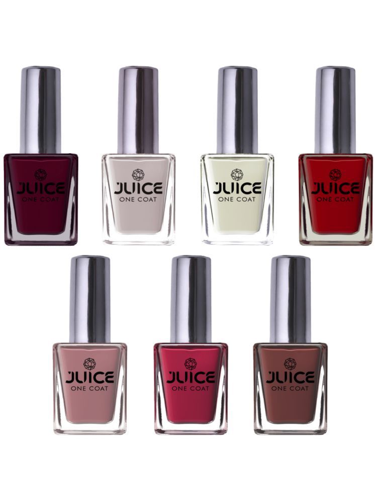     			Juice Nail Paint 11ml Each (Pack of 7) (Merlot, Chocolate Brown, Hot Pink, Light Pink, Red, Grey, Magenta)