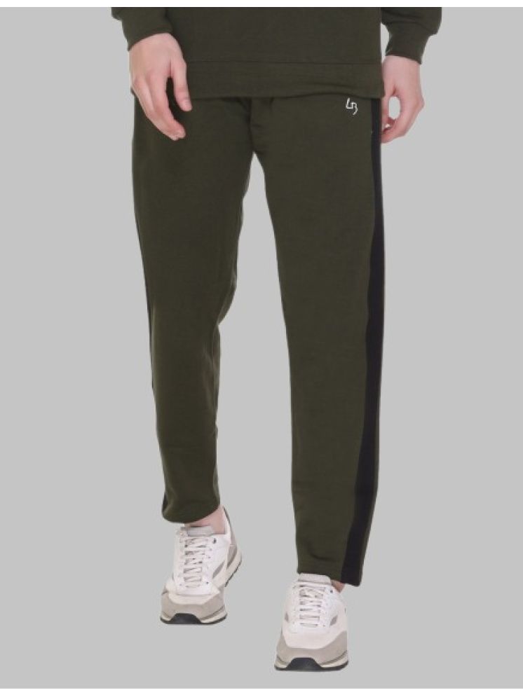     			LEEBONEE Olive Green Fleece Men's Trackpants ( Pack of 1 )