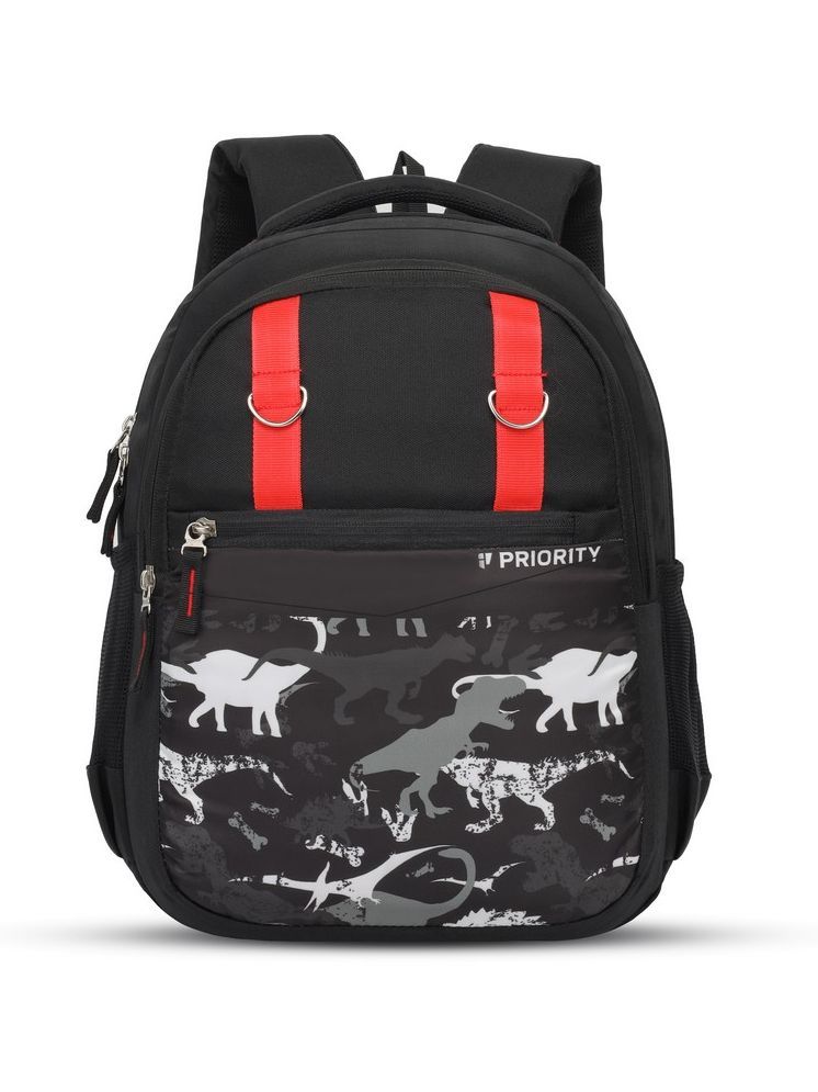     			Priority Black PU Backpack For Kids