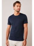 Urban Legends Cotton Regular Fit Solid Half Sleeves Men's Round T-Shirt - Navy Blue ( Pack of 1 )