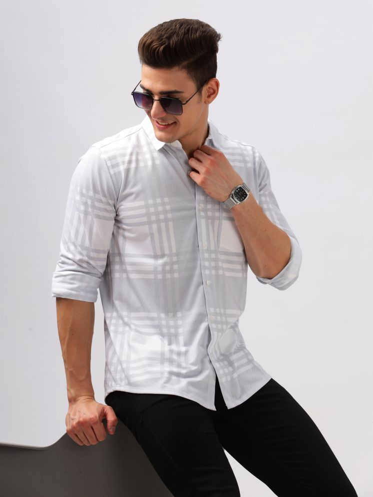     			BULLMER Cotton Blend Regular Fit Checks Full Sleeves Men's Casual Shirt - White ( Pack of 1 )