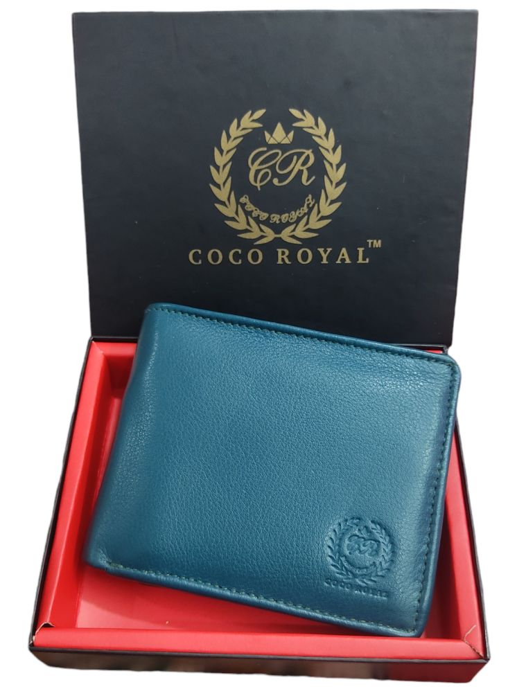     			COCO ROYAL Navy Blue 100% Leather Men's Two Fold Wallet ( Pack of 1 )