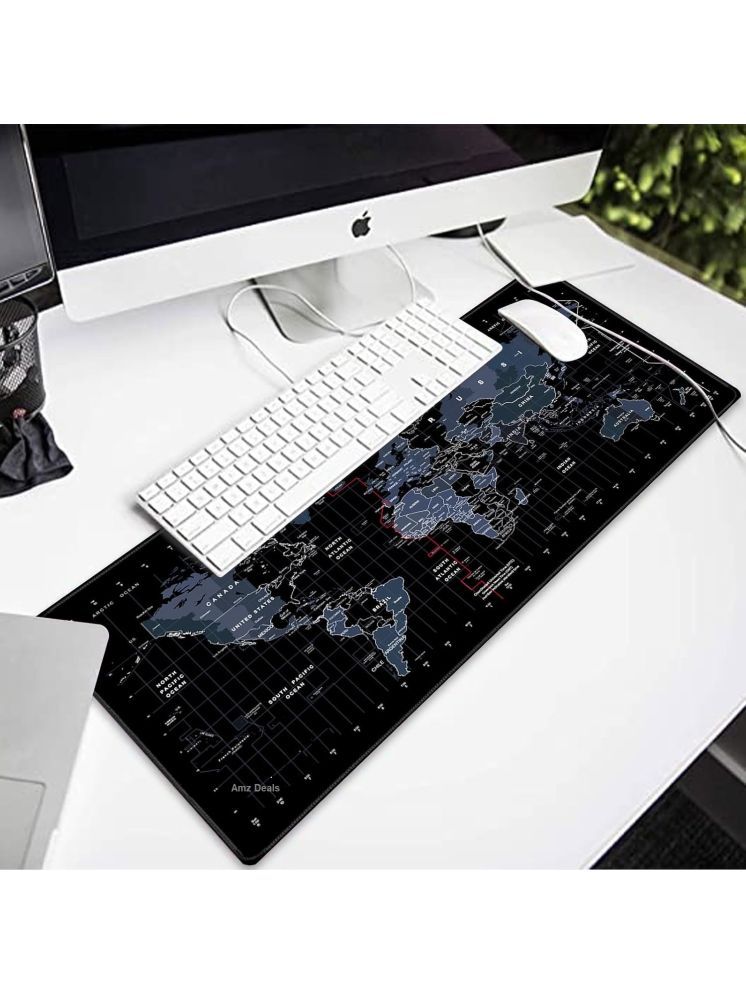     			Gatih World Map Desk Keyboard Mat Wood Polish Block Anti-Slip Extended Keyboard Mouse Pad (30*80Cm) 1 no.s