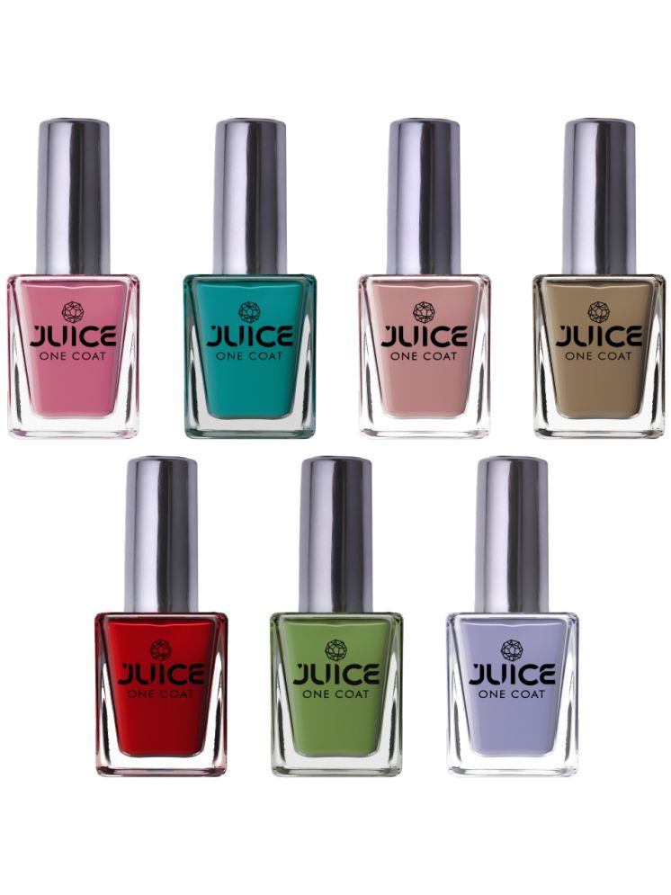     			Juice Nail Paint 11ml Each (Pack of 7) (Dusky Rose, Lavender, Olive, Teal Blue, Pink Berry, Brown Beige, Crimsom Red)