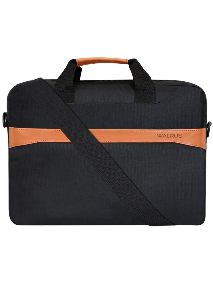     			Walrus Black Fabric Office Bag