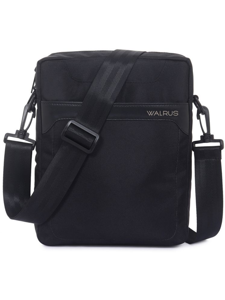     			Walrus Black Solid Messenger Bag