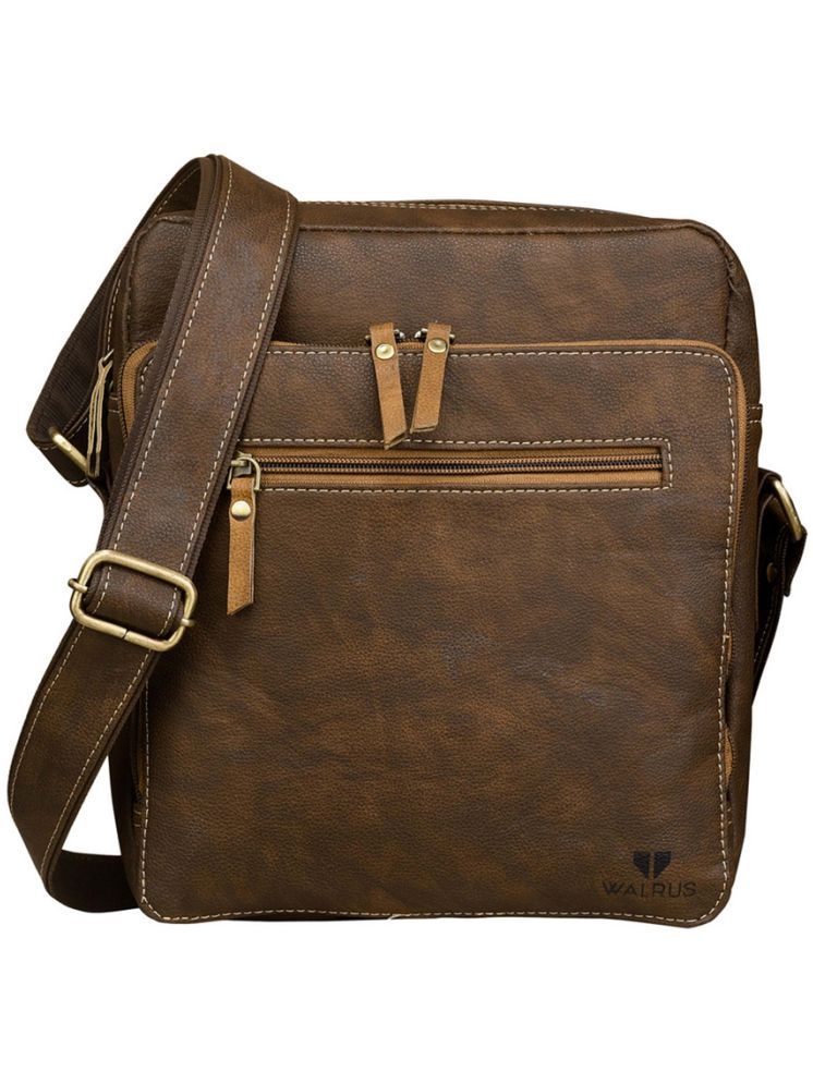     			Walrus Brown Solid Messenger Bag