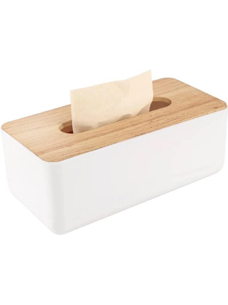     			Wood Tissue Box Cover for Disposable Paper Facial Tissues, Wooden Rectangular Tissue Box Holder for Storage on Bathroom Vanity, Countertop, Bedroom Dresser, Night Stand, Desk