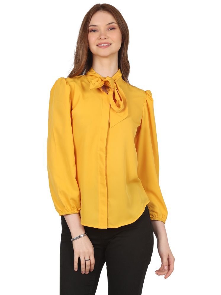     			kg trenzz Mustard Crepe Women's Shirt Style Top ( Pack of 1 )